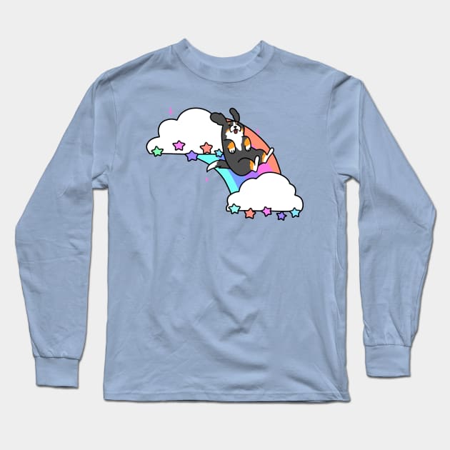 Rainbow Cloud Bernie Long Sleeve T-Shirt by saradaboru